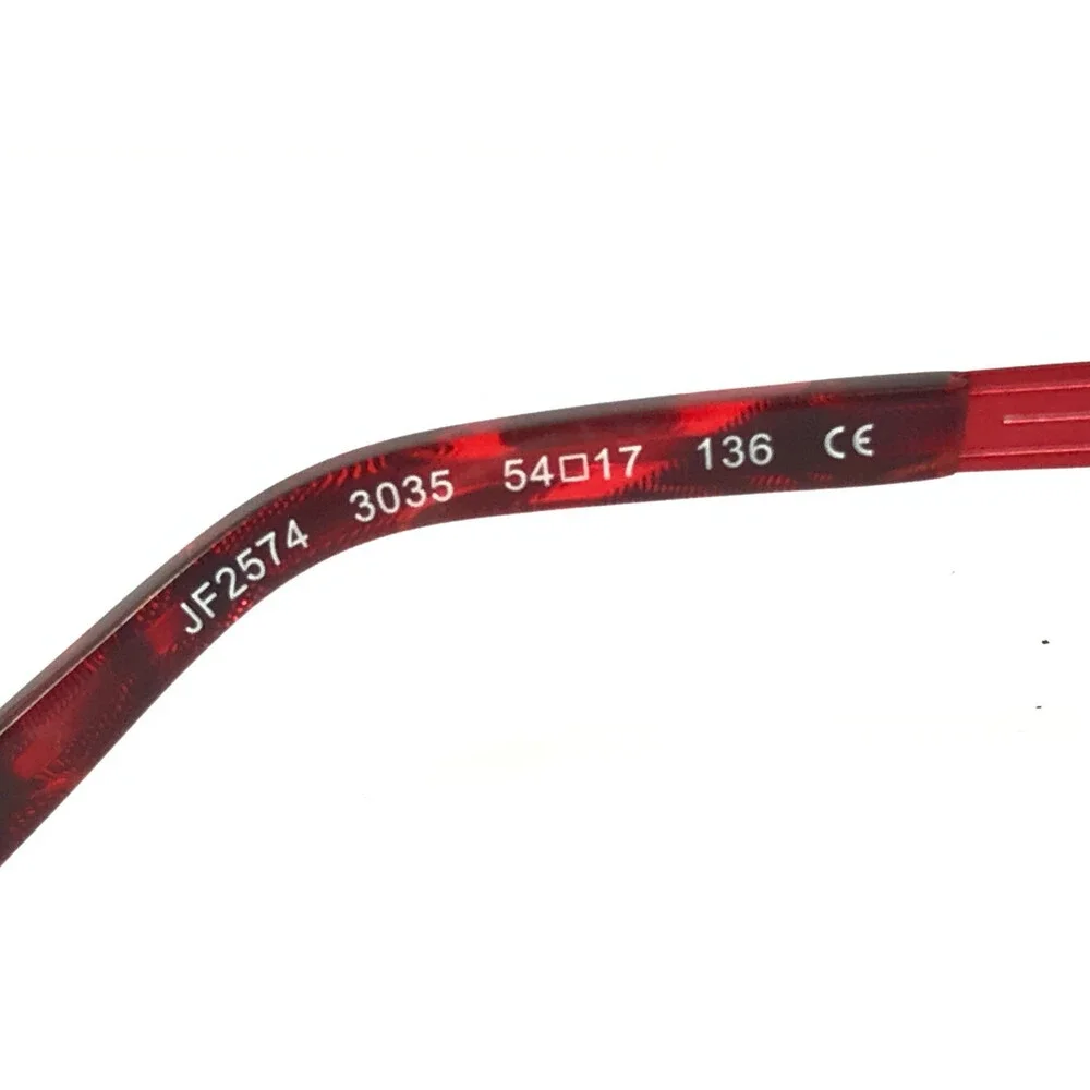 J.F. Rey Eyeglasses Frames JF2574 3035 Red Black Demi Half Rim Cat Eye 54-17-136